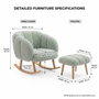 Atelier Del Sofa Lotus - Conjunto de Sillón y Puff Verde